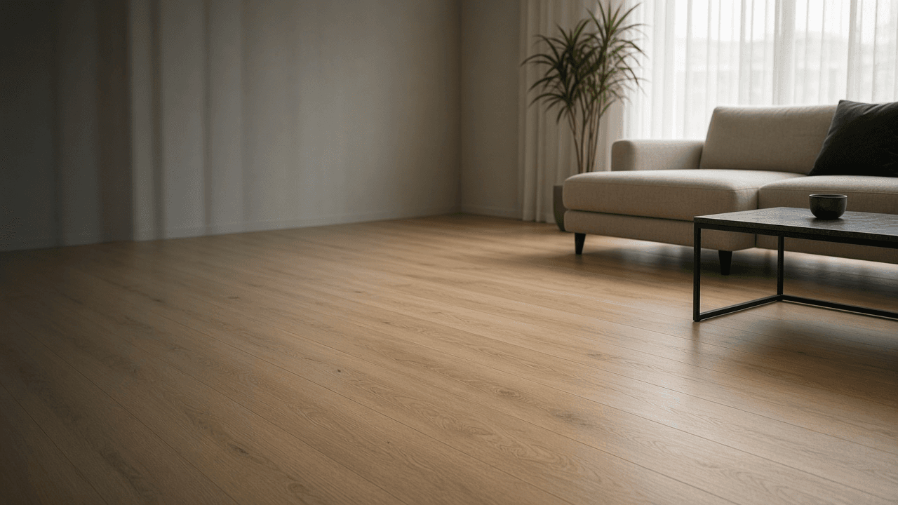 Luxury vinyl plank flooring installed in a Melbourne living room