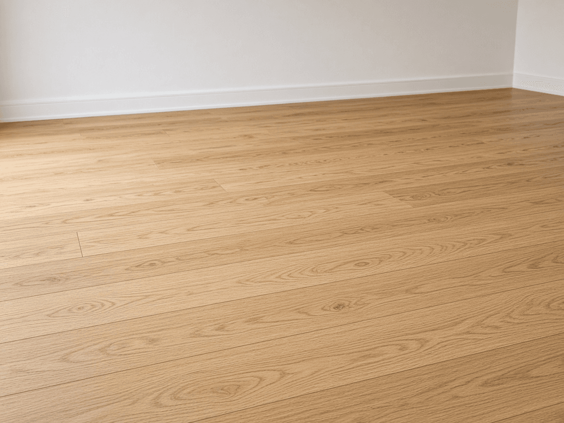 Natural oak plank installed — Residential LVP